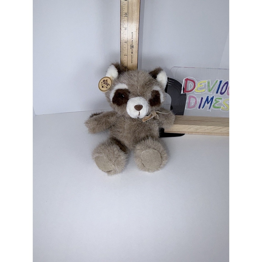 Russ Berrie Racoon Macaroon Plush Stuffed Animal With Tag Vintage